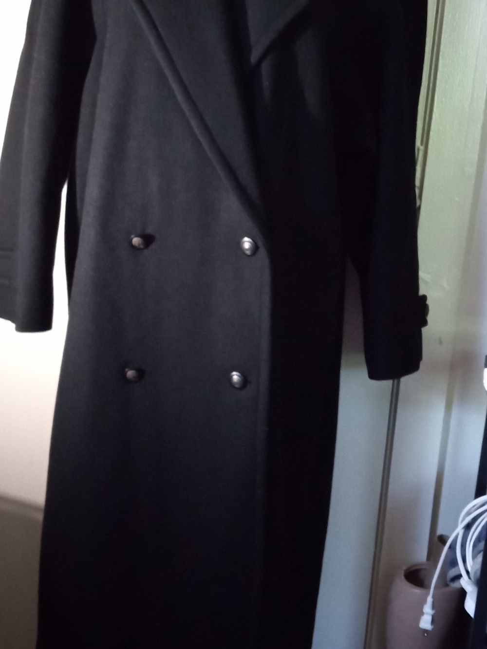 Andrea Marin NY 100% Wool Double-breasted Overcoat Black 18WP - Picture 2 of 7